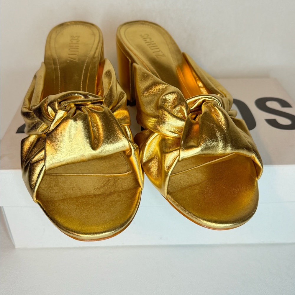 SCHUTZ Gold Women's Sandals - Picture 5 of 9